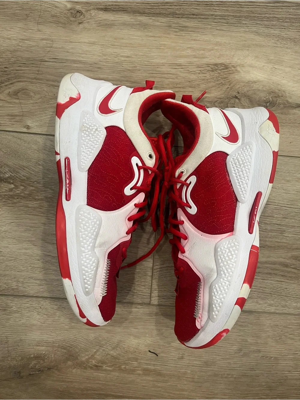 Nike Paul George 5 Basketball Men’s Red and White Athletic Shoes